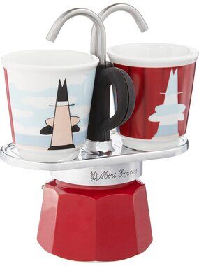 Bialetti - Mini Express Magritte: Moka Set includes Coffee Maker 2-Cup (2.8 Oz)